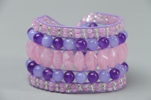 Gentle lilac beaded bracelet - MADEheart.com
