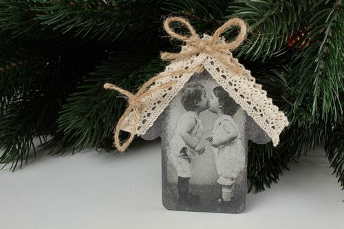Handmade wooden toy unusual lovely accessories stylish beautiful Christmas decor - MADEheart.com