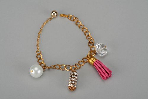 Bracelete com cristais e contas Lantejoulas - MADEheart.com