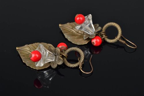 Long ceramic bead earrings - MADEheart.com