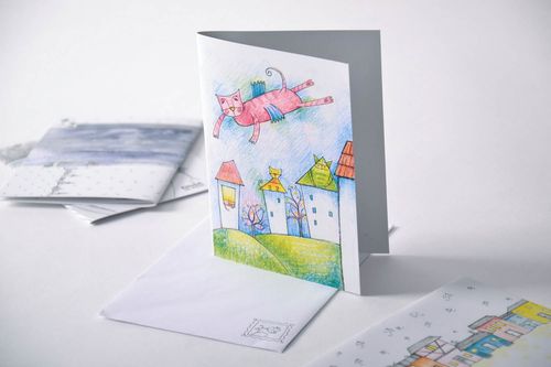 Postcard made of chalk overlay paper - MADEheart.com