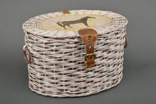 Handmade interior basket woven basket wicker paper basket decorative use only - MADEheart.com