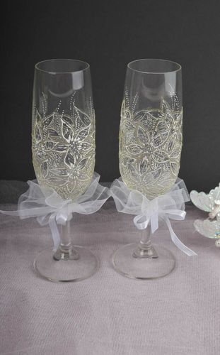 Beautiful handmade accessories unusual wedding glasses lovely cute present - MADEheart.com