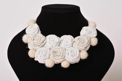 Designer necklace textile collar handmade neck accessory for women perfect gift - MADEheart.com