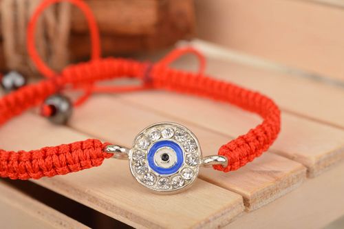 Beautiful handmade friendship bracelet woven of red threads designer jewelry - MADEheart.com