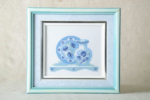 Moderne Wandbild handmade Stickbild Kreuzstich für Wand Deko Wohnzimmer Ideen - MADEheart.com