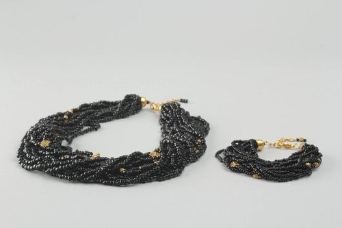Conjunto de jóias de miçangas artesanal  acessórios femininos feitos à mão - MADEheart.com