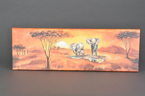 Tableau décoratif mural Afrique fait main - MADEheart.com
