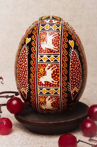 Decorative painted egg Big catch of fish - MADEheart.com
