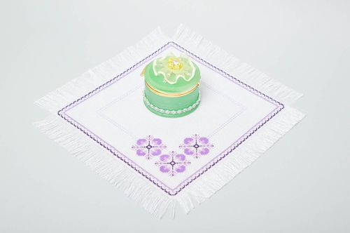 Servilleta bordada hecha a mano textil para el hogar decoración de mesa - MADEheart.com