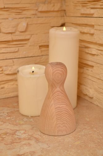 Candeliere in legno fatto a mano candelaio dipinto portacandele di legno - MADEheart.com