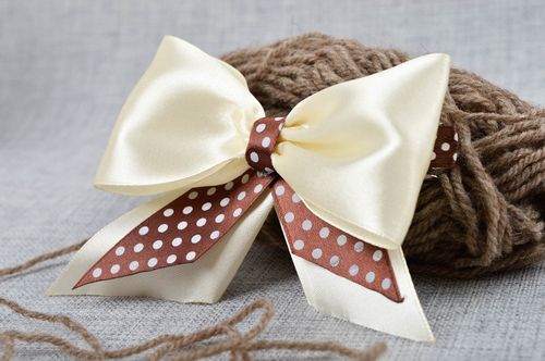 Handmade satin bow stylish children accessory for hair bow barrette for girls - MADEheart.com
