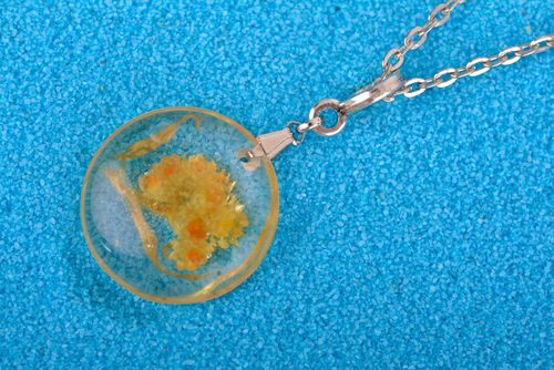 Womens handmade epoxy pendant metal necklace fashion accessories for girls - MADEheart.com