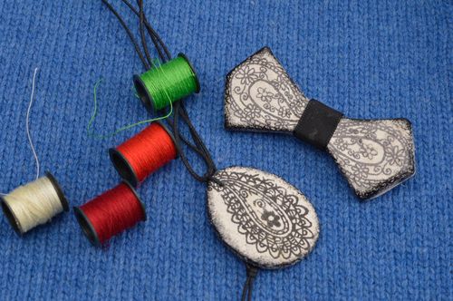 Handmade jewelry cold porcelain brooch fashion necklace decoupage pendant  - MADEheart.com