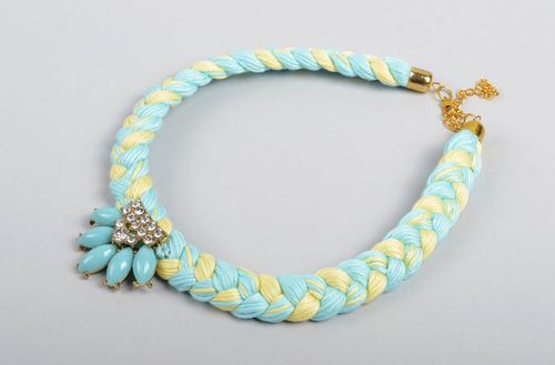 Handmade textile necklace stylish designer necklace beautiful accessory - MADEheart.com