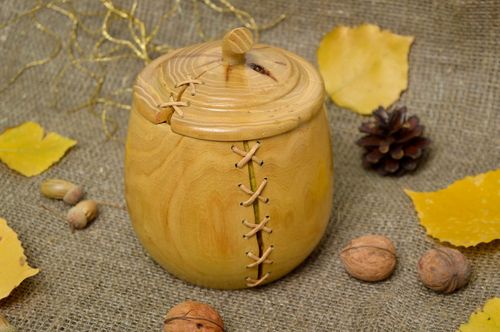 15 oz handmade wooden jar container for spices and cereals 1,1 lb - MADEheart.com