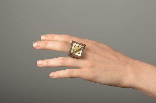 Handmade ring unusual ring designer accessory gift ideas wooden ring for girls - MADEheart.com
