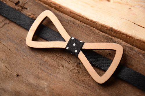 Wood bow tie handcrafted bow tie wooden gifts fashionable tie gifts for guys - MADEheart.com
