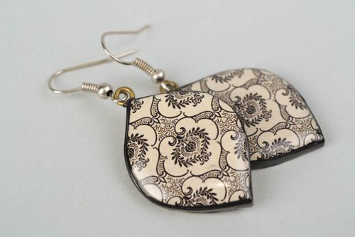 Ohrringe Anhänger aus Polymerton mit Glasur - MADEheart.com