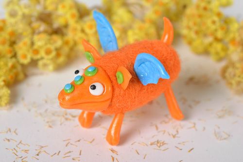 Handmade woolen toy designer statuette plastic figurine home decor dragon - MADEheart.com