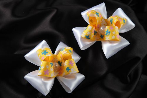 Barrettes cheveux fait main Accessoires coiffure rubans reps Cadeau fille - MADEheart.com