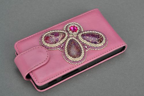 Cell phone case with natural stones   - MADEheart.com