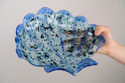 Unusual glass plate Shell - MADEheart.com