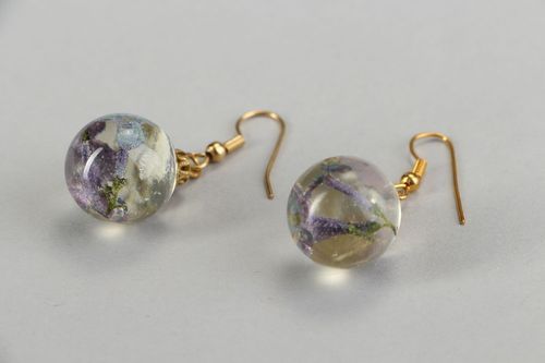 Earrings Lilac in ball - MADEheart.com