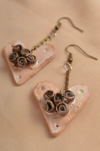Modeschmuck Ohrringe handmade Schmuck aus Ton stilvoller Keramik Schmuck - MADEheart.com