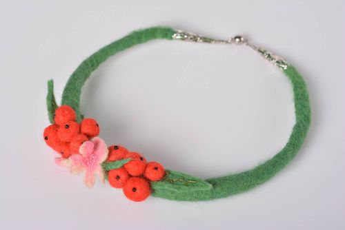 Woolen textile necklace stylish elegant accessory handmade female necklace - MADEheart.com