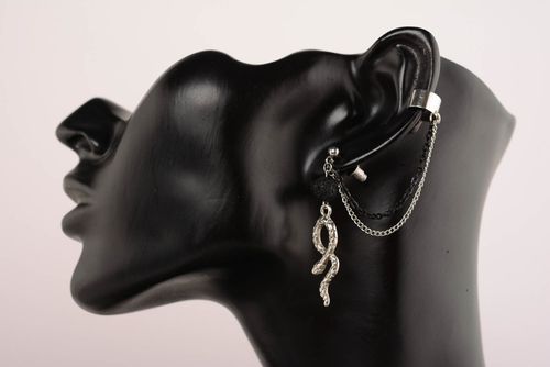 Earrings cuffs Black Cobra - MADEheart.com