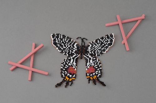 Beaded fridge magnet handmade butterfly home decor ideas interior decor - MADEheart.com