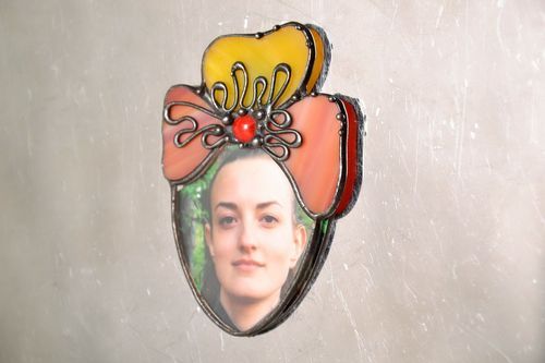 Aimant frigo en verre vitrail fait main - MADEheart.com