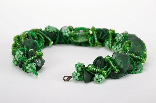 Glass beads with ribbon - MADEheart.com