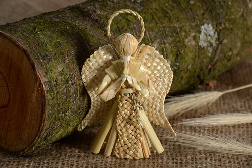 Homemade woven straw interior pendant Guardian Angel - MADEheart.com