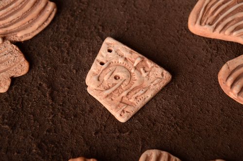 Beautiful handmade clay blank pendant for painting DIY jewelry making - MADEheart.com