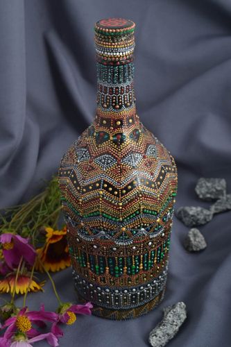 Botella de cristal para coñac artesanal elemento decorativo regalo original - MADEheart.com