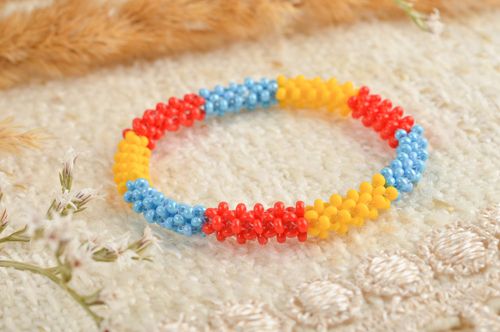 Handmade Modeschmuck Armband farbig Kinder Accessoire Rocailles Armband bunt  - MADEheart.com