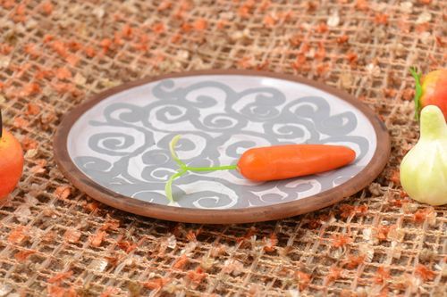 Handmade ceramic plate beautiful handmade plate clay plate plate with painting - MADEheart.com