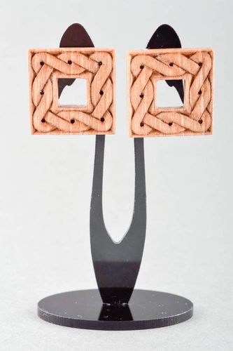 Pendientes de madera hechos a mano aretes de moda accesorio para mujer - MADEheart.com