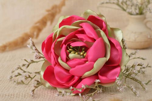 Unusual handmade brooch jewelry hair clip flower barrette accessories for girls - MADEheart.com