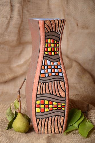 Vaso fiori fatto a mano in argilla vaso decorativo elementi decorativi - MADEheart.com