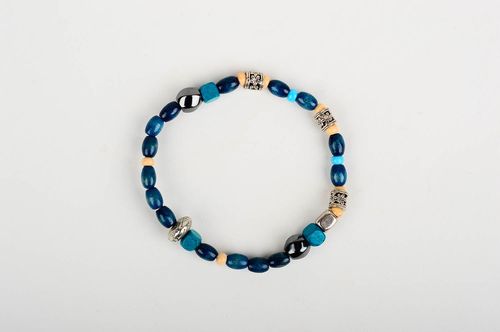 Oval, square ball shape handmade beads bracelet on elastic cord for girls - MADEheart.com