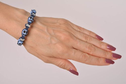 Красивый браслет ручной работы браслет текстильный синий женский браслет - MADEheart.com