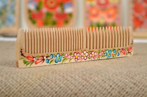 Handmade comb unusual comb unusual souvenir painted comb gift for women  - MADEheart.com