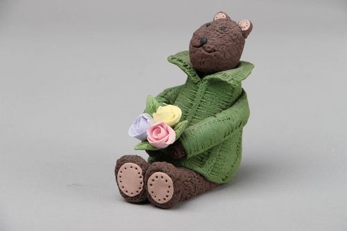 Estatueta de argila de polímero Urso Misha - MADEheart.com