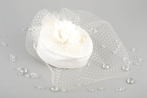 Свадебная шляпка ручной работы свадебное украшение кремовое свадебный аксессуар  - MADEheart.com