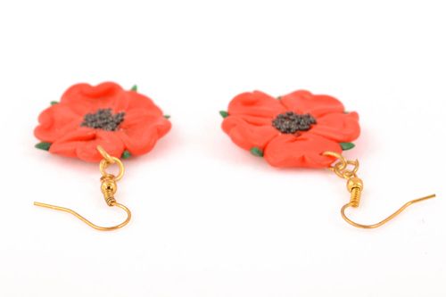 Polymer clay floral earrings - MADEheart.com