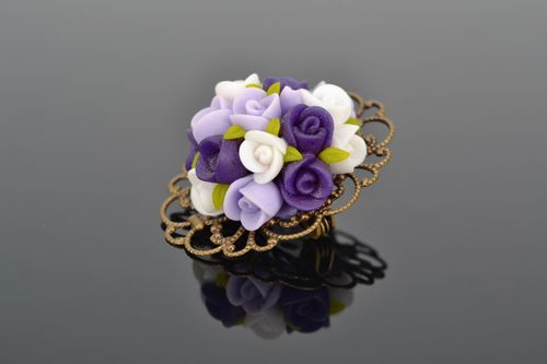 Blumen Brosche aus Polymerton - MADEheart.com