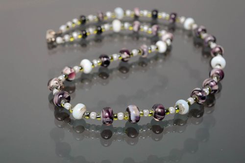 Long lampwork bead necklace - MADEheart.com